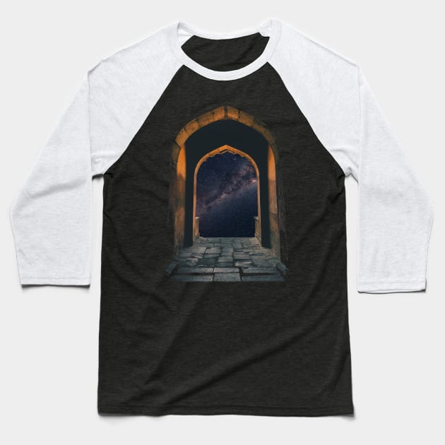 Galaxy Doorway Baseball T-Shirt by Artology06